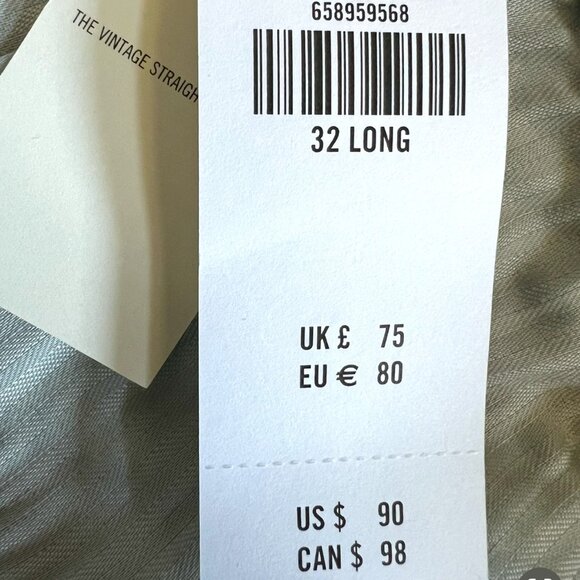 Abercrombie & Fitch NEW The Vintage High Rise Straight Jeans Size 14L - Picture 16 of 16